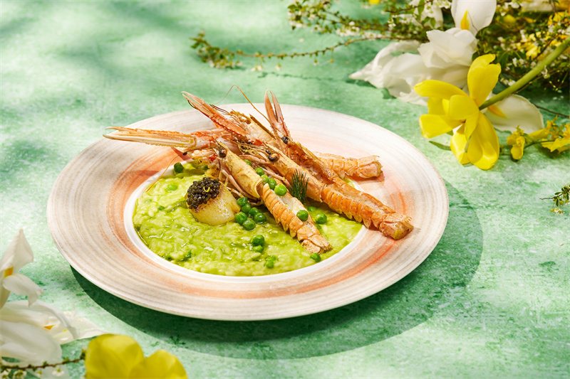 扇贝鳌虾烩饭 Risotto Scampi, Capasante & Caviale